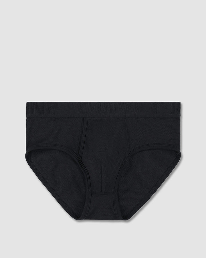 C-IN2 Flex Fly Front Brief in black – men's cotton-modal mesh brief with fly front