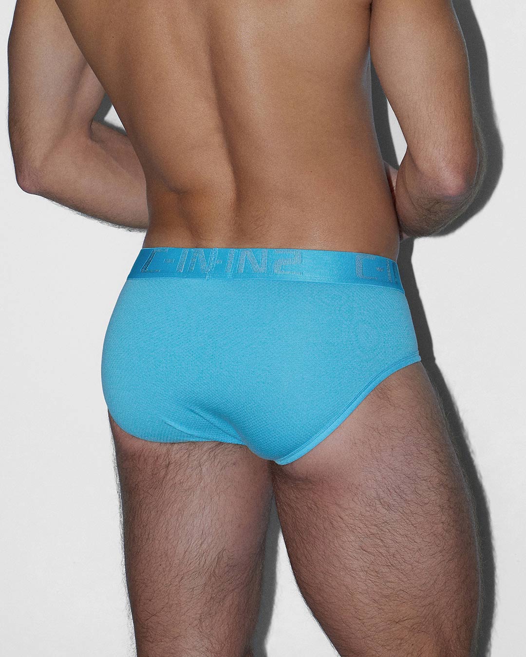 C-IN2 Flex Fly Front Brief in sky blue – men's cotton-modal mesh brief with fly front