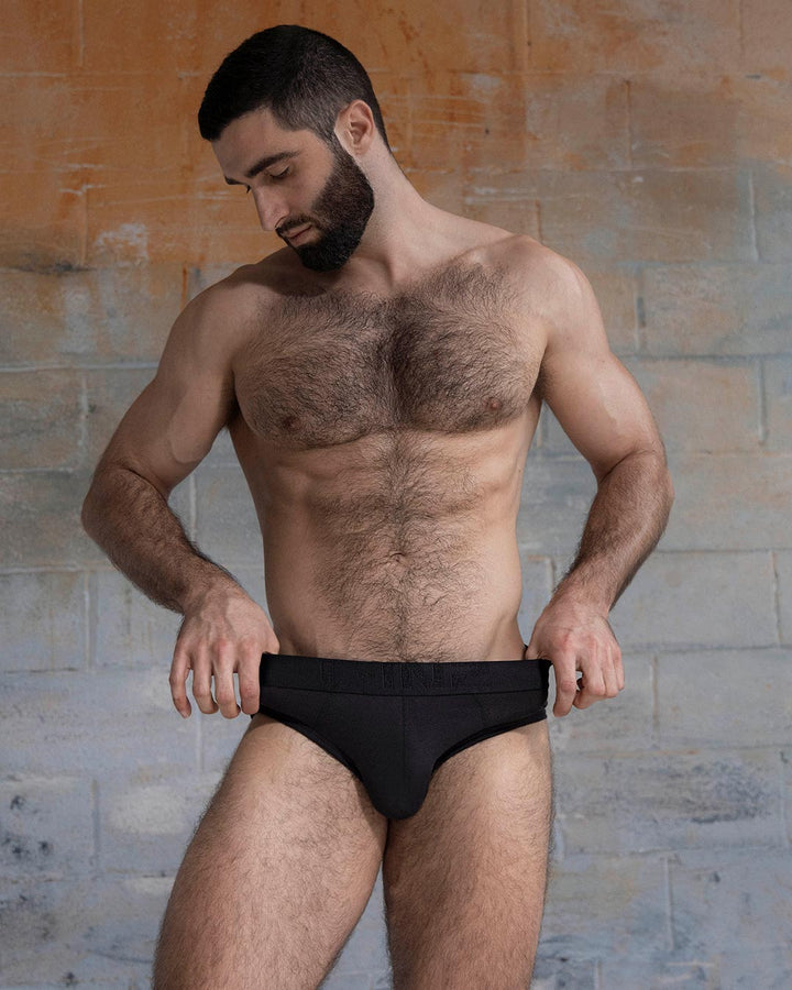 C-IN2 Flex Low Rise Brief in black – men's cotton-modal mesh low rise brief
