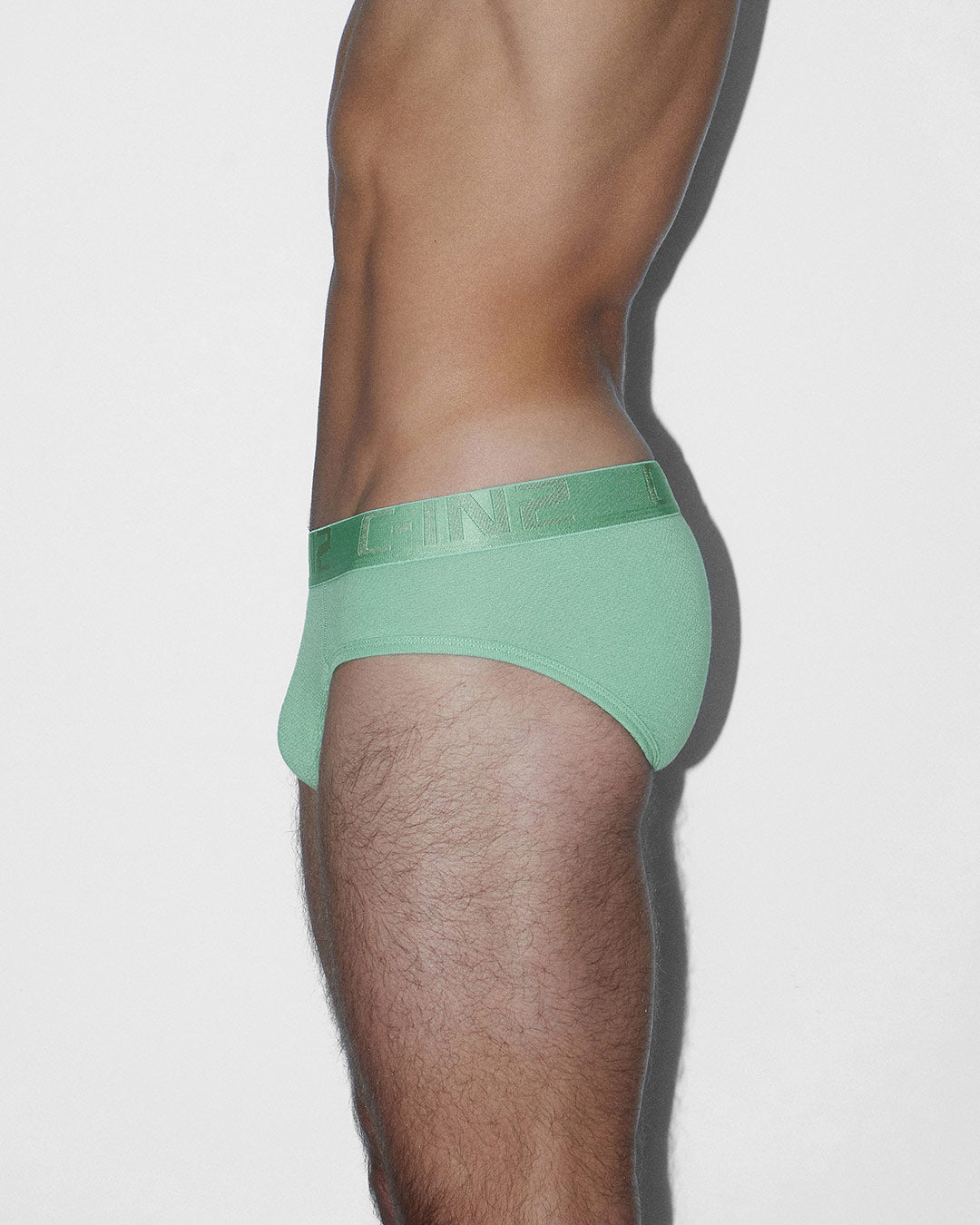 C-IN2 Flex Low Rise Brief in sage green – men's cotton-modal mesh low rise brief