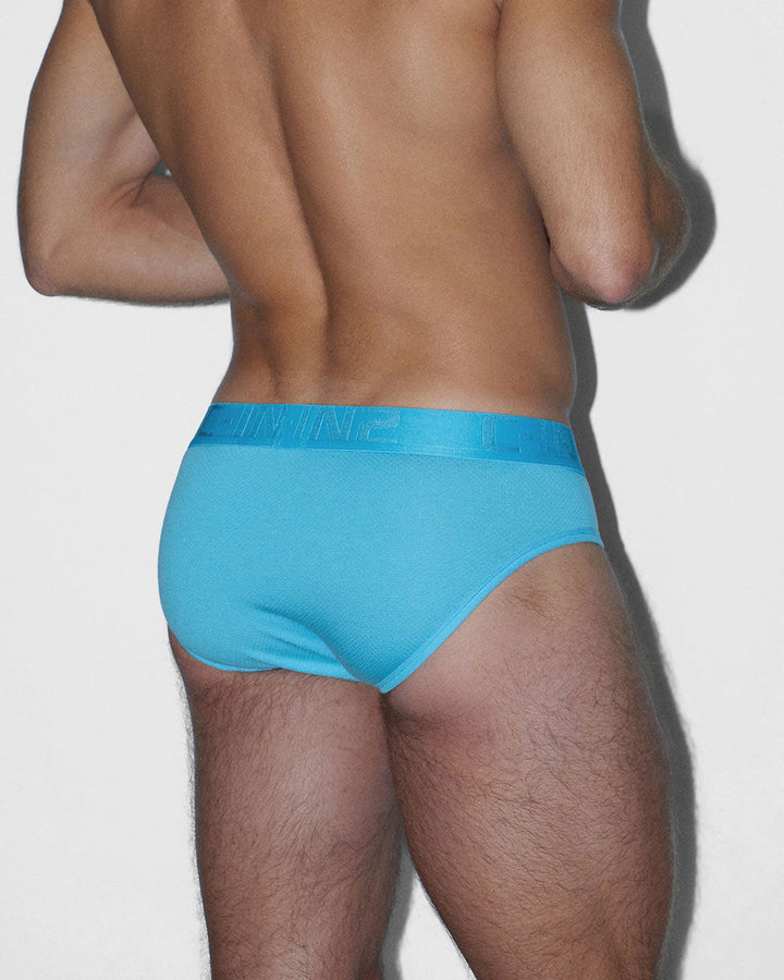 C-IN2 Flex Low Rise Brief in sky blue – men's cotton-modal mesh low rise brief