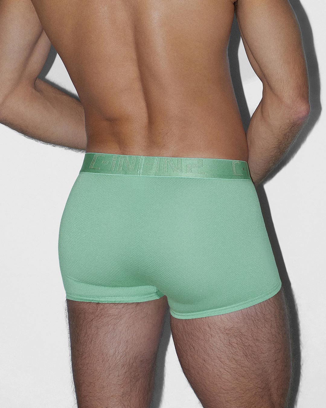 C-IN2 Flex Trunk in sage green – men's cotton-modal mesh trunk underwear