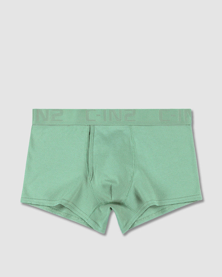 C-IN2 Flex Trunk in sage green – men's cotton-modal mesh trunk underwear