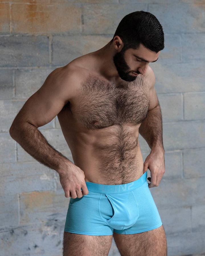 C-IN2 Flex Trunk in sky blue – men's cotton-modal mesh trunk underwear