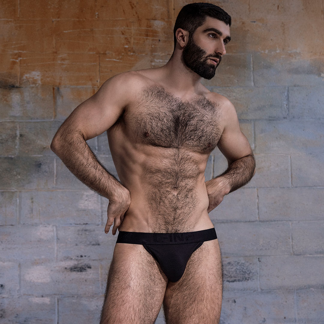 C-IN2 Flex Jock in black – men's cotton-modal mesh jockstrap open back