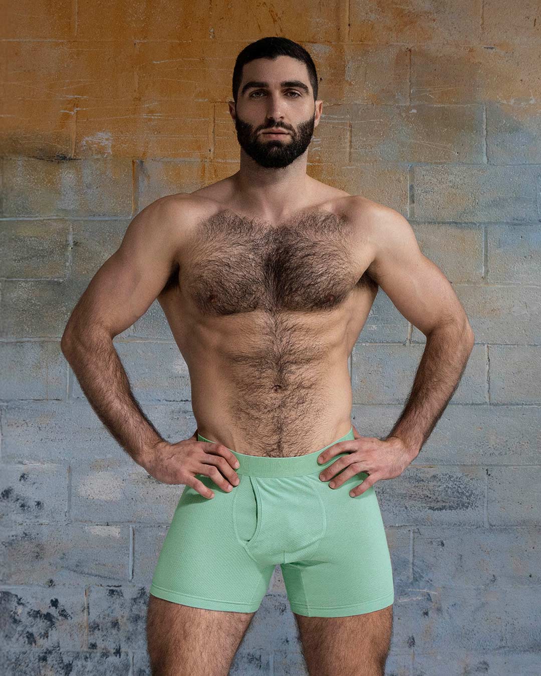 C-IN2 Flex Boxer Brief 5 inch inseam in sage green – men's lightweight cotton-modal boxer brief