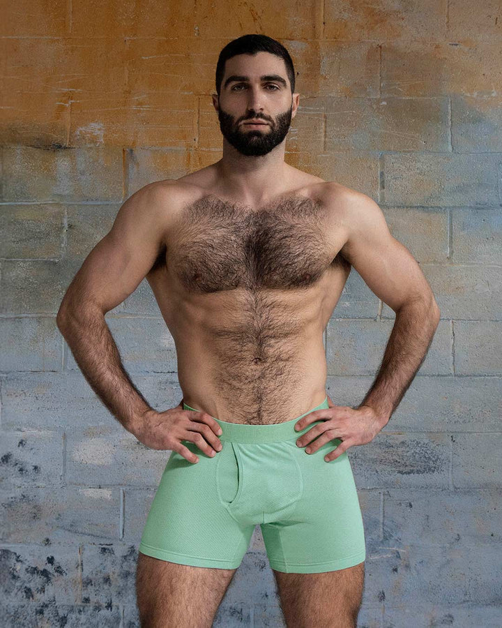 C-IN2 Flex Boxer Brief 5 inch inseam in sage green – men's lightweight cotton-modal boxer brief