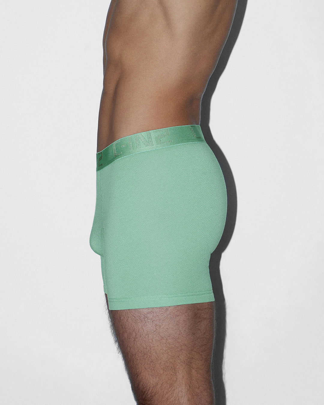 C-IN2 Flex Boxer Brief 5 inch inseam in sage green – men's lightweight cotton-modal boxer brief