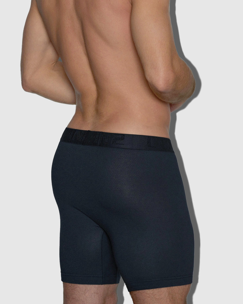 C-IN2 Flex Boxer Brief 7 inch inseam in black – men's lightweight extended cotton-modal boxer brief