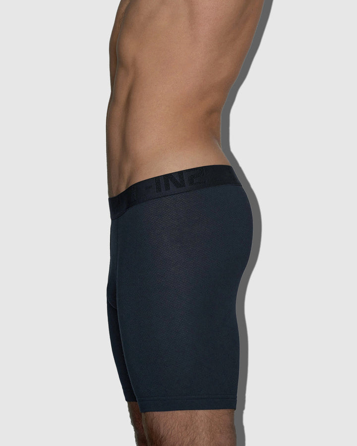 C-IN2 Flex Boxer Brief 7 inch inseam in black – men's lightweight extended cotton-modal boxer brief