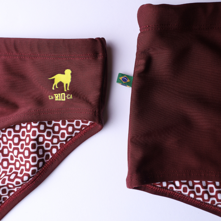 CA-RIO-CA Men's Barolo burgundy solids Swimming Sunga Beachwear for Men Swimwear in 