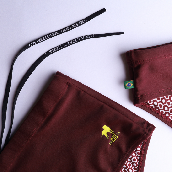 CA-RIO-CA Men's Barolo burgundy solids Swimming Sunga Beachwear for Men Swimwear in 