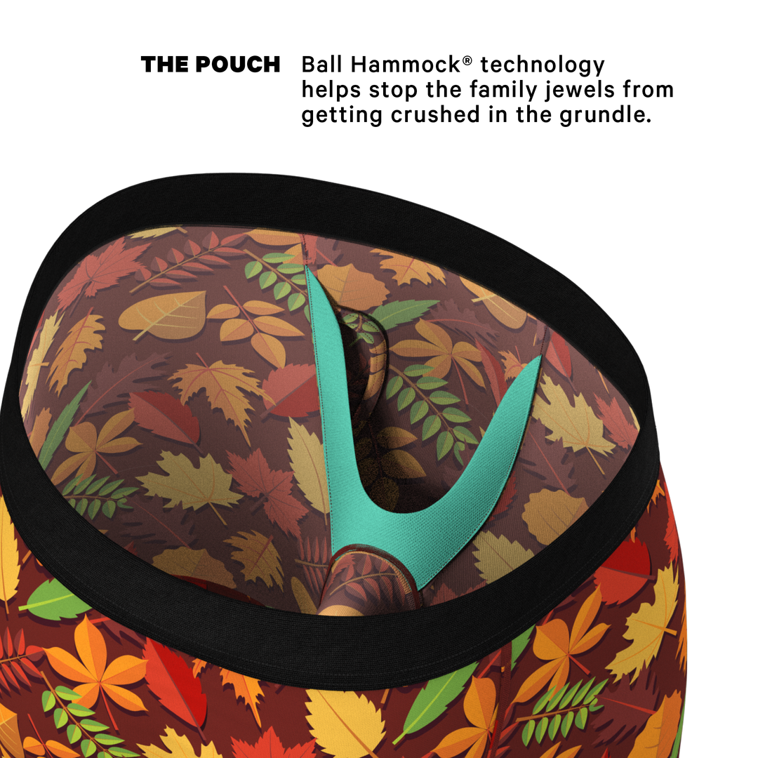 The Acorn Hoard: Men's Long Leg Boxer Briefs with Squirrel Print & Ball Hammock® Pouch and Fly