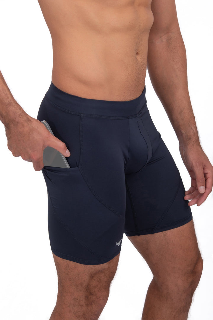 Matador Meggings Navy/Navy men's compression shorts – all-navy squat-proof hybrid shorts