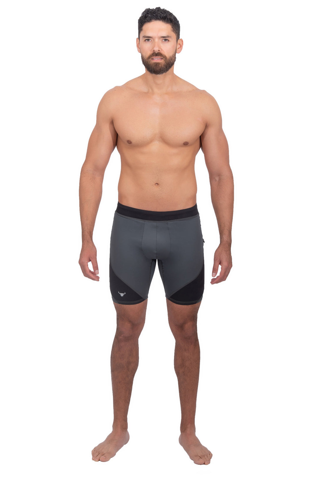 Matador Meggings Gray/Black men's compression shorts – two-tone squat-proof hybrid shorts