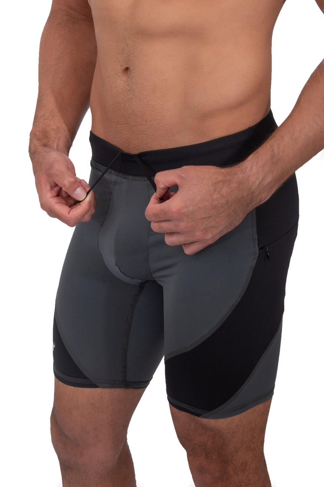 Matador Meggings Gray/Black men's compression shorts – two-tone squat-proof hybrid shorts