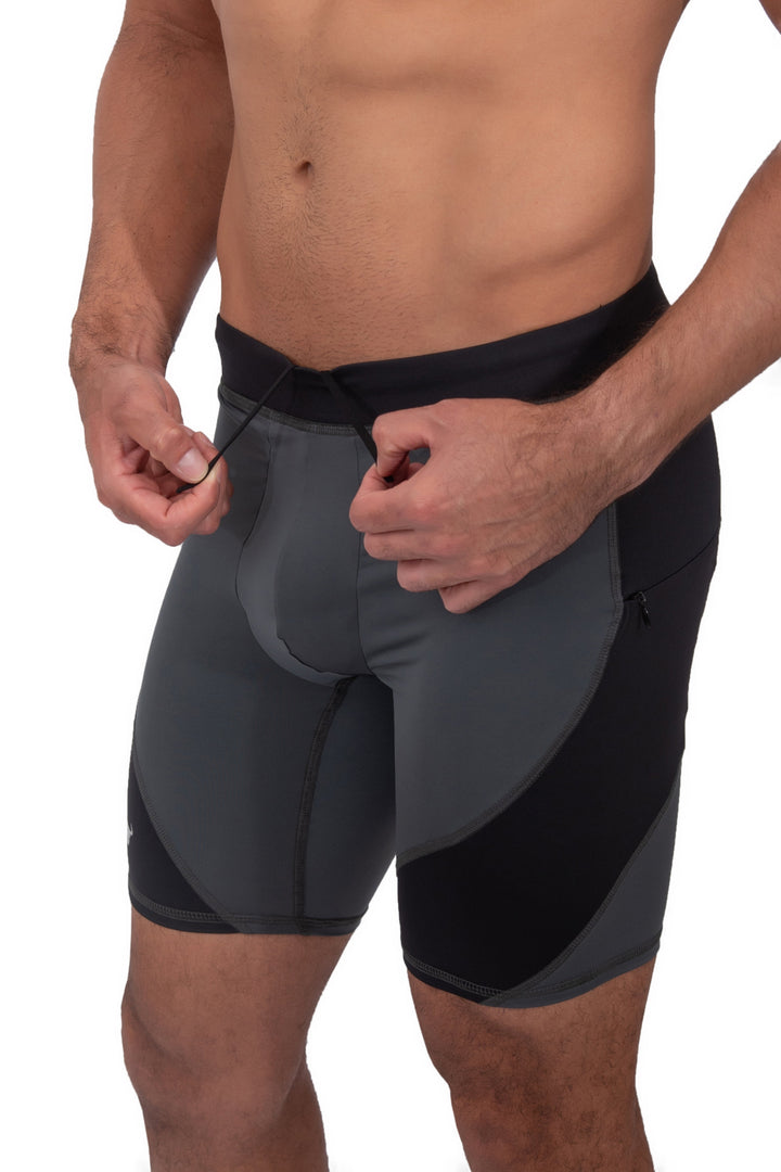 Matador Meggings Gray/Black men's compression shorts – two-tone squat-proof hybrid shorts