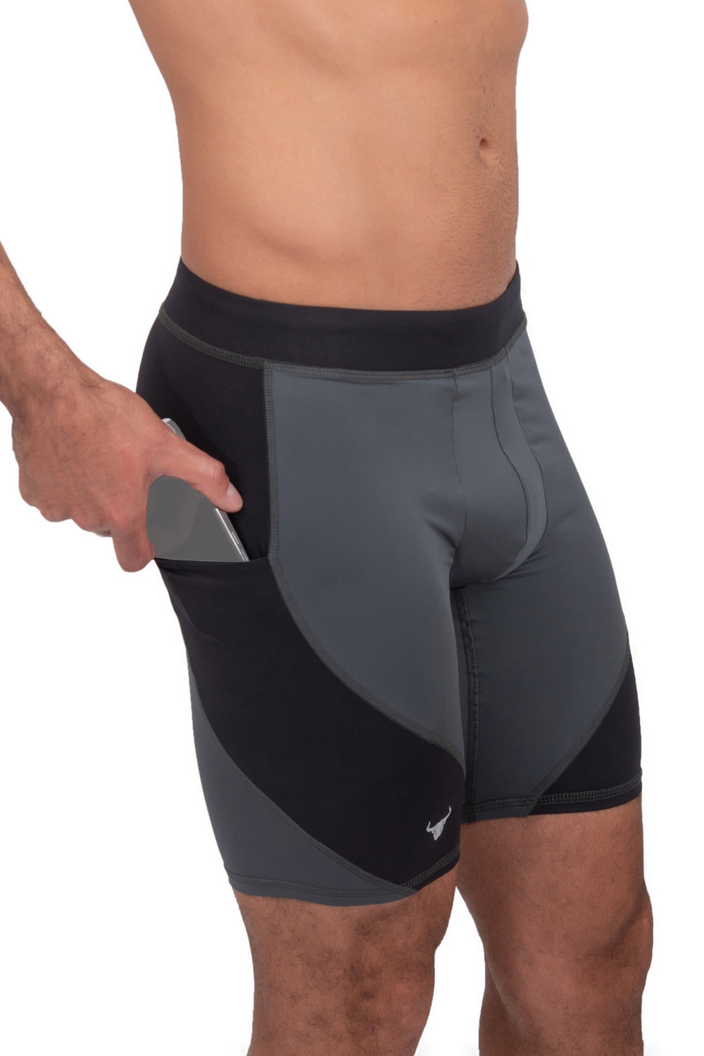 Matador Meggings Gray/Black men's compression shorts – two-tone squat-proof hybrid shorts