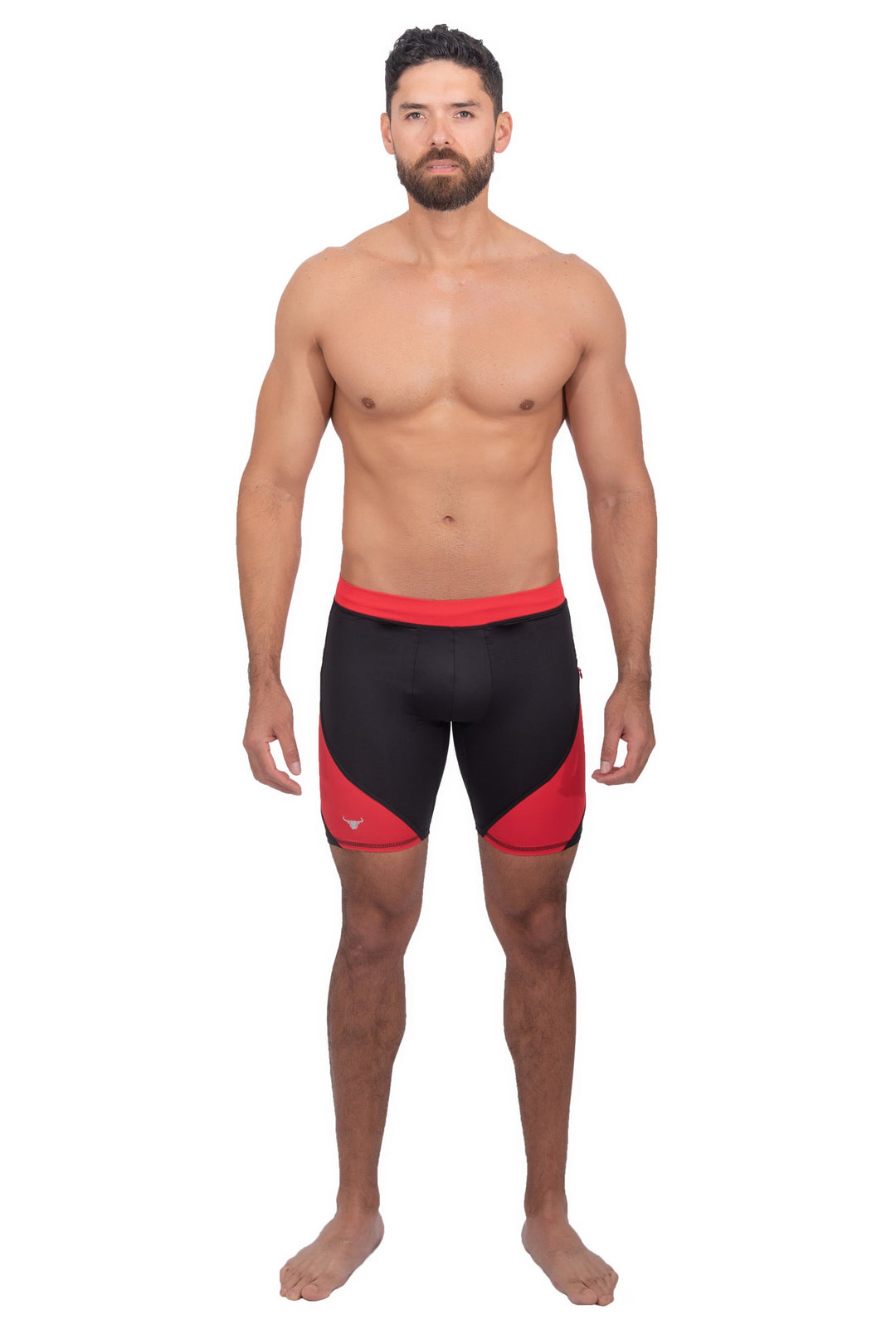 Matador Meggings Black/Red men's compression shorts – bold two-tone squat-proof hybrid shorts
