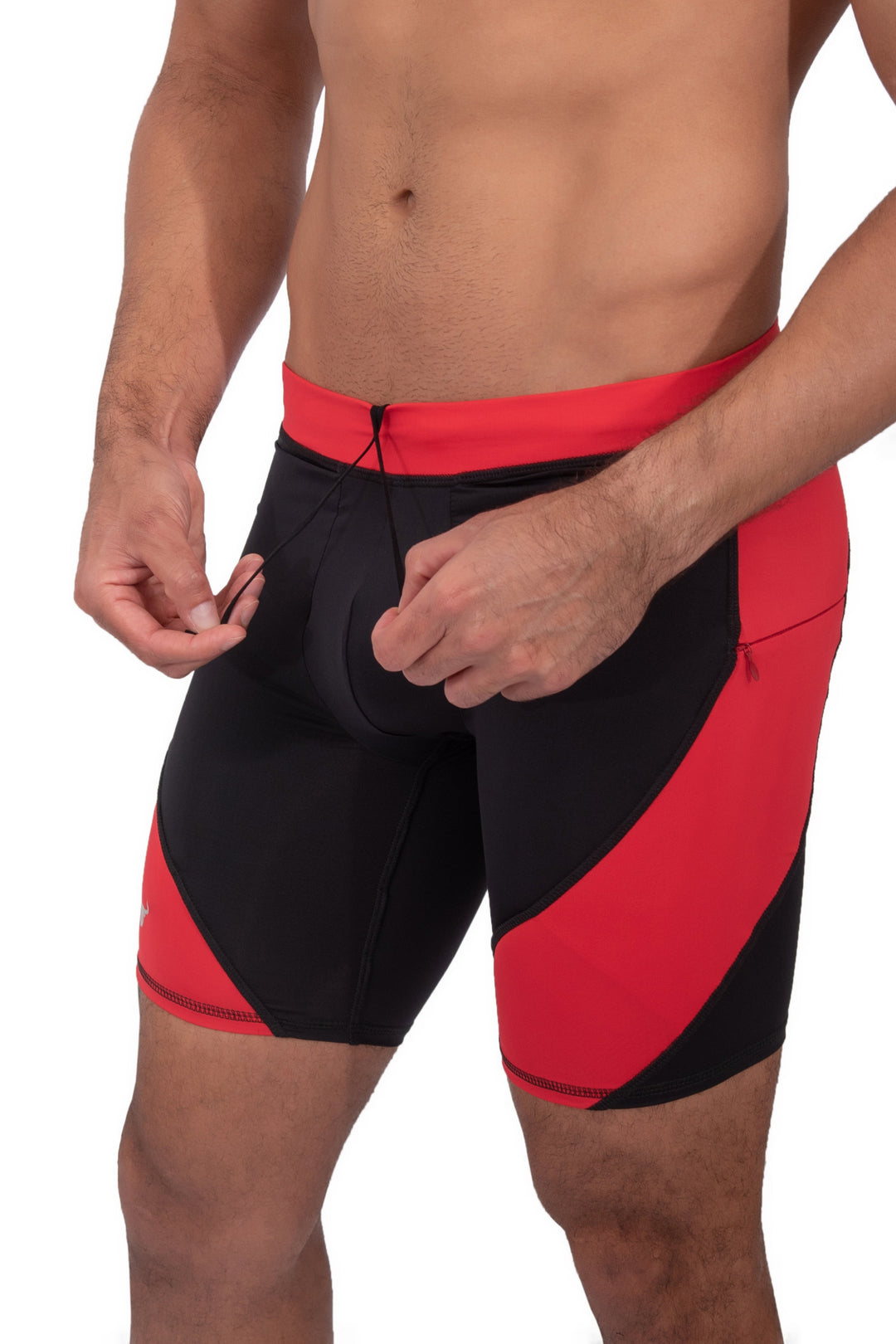 Matador Meggings Black/Red men's compression shorts – bold two-tone squat-proof hybrid shorts