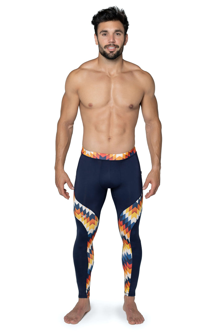 Matador Meggings "Reverse Arrow" Men’s Compression Tights – High-Performance Athletic Leggings with Muscle-Defining Print