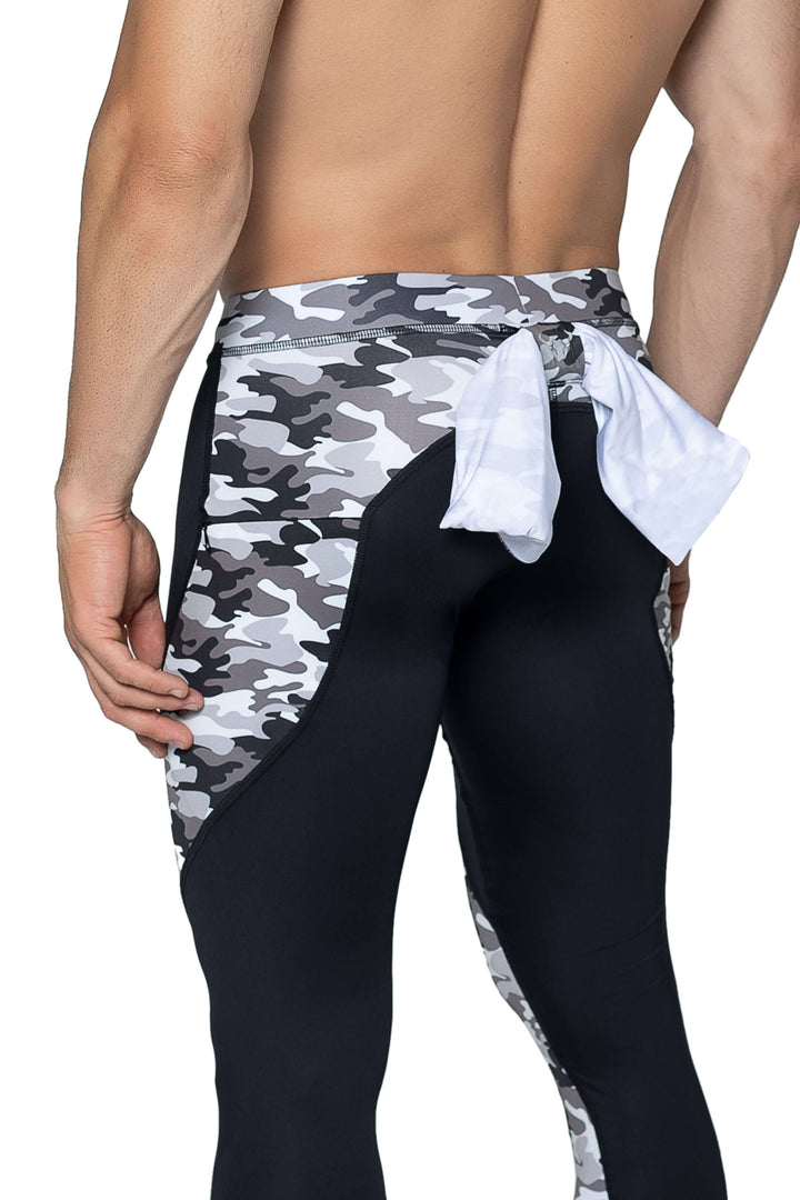 Matador Meggings "Reverse Gray Camo" Men’s Compression Tights – Urban Camouflage Performance Leggings for Gym, Running & Streetwear