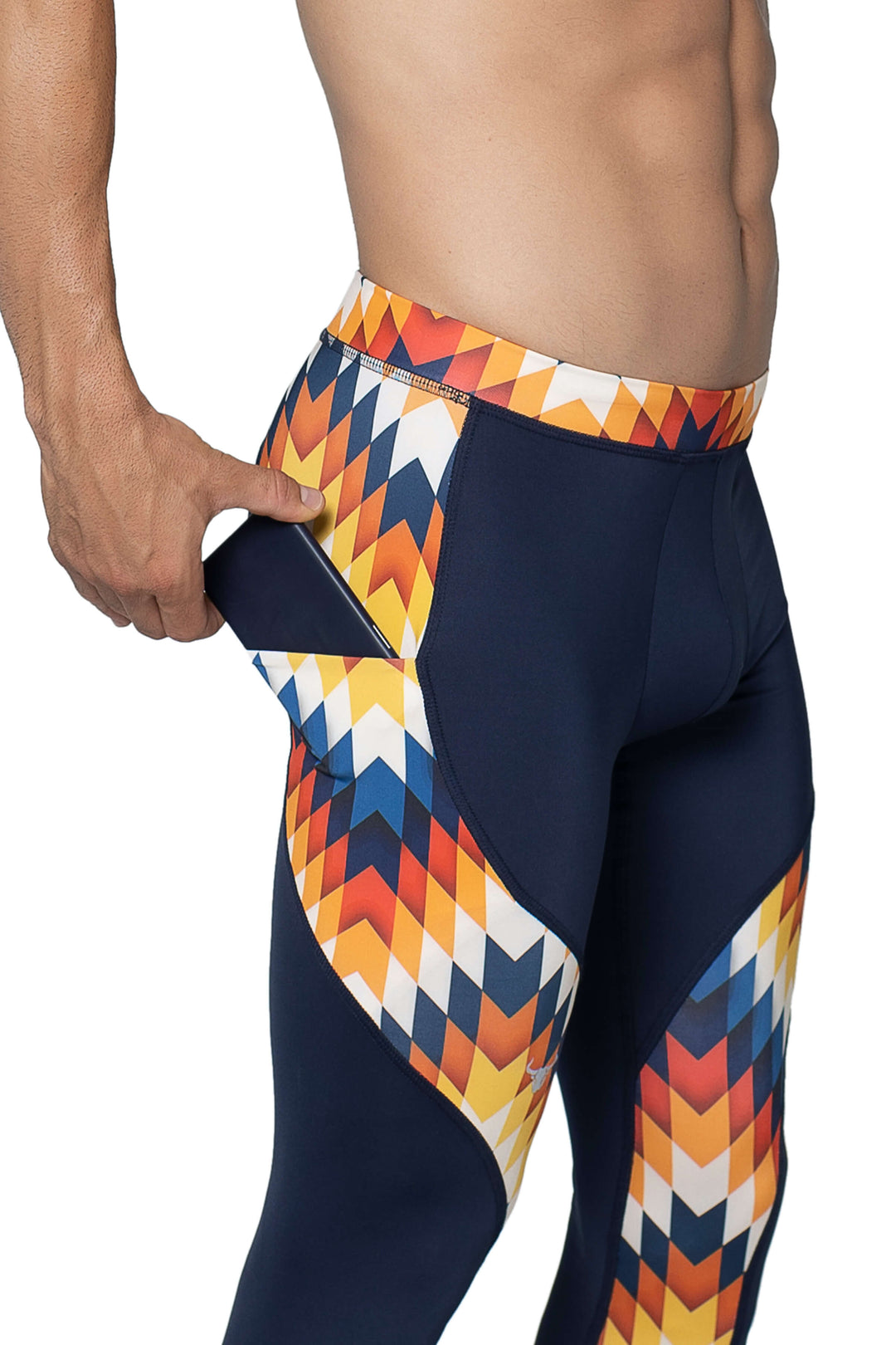 Matador Meggings "Reverse Arrow" Men’s Compression Tights – High-Performance Athletic Leggings with Muscle-Defining Print
