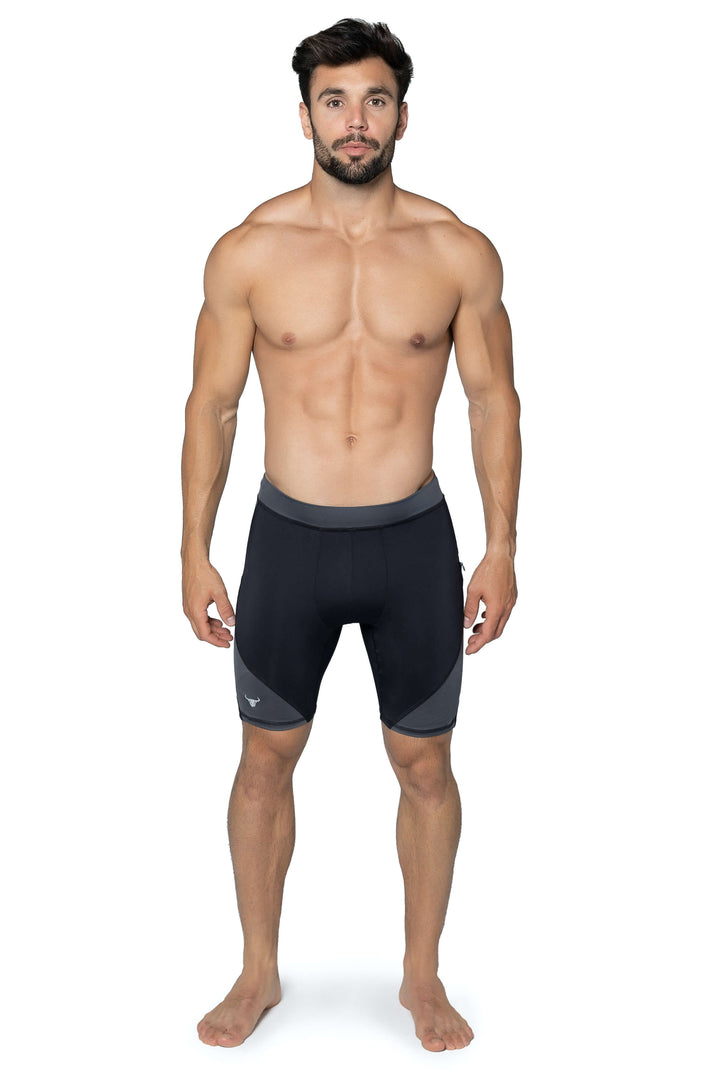 Matador Meggings Black/Gray men's compression shorts – versatile squat-proof hybrid shorts