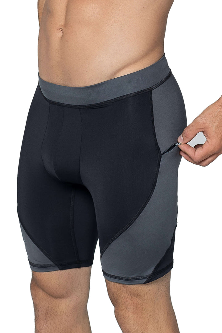 Matador Meggings Black/Gray men's compression shorts – versatile squat-proof hybrid shorts
