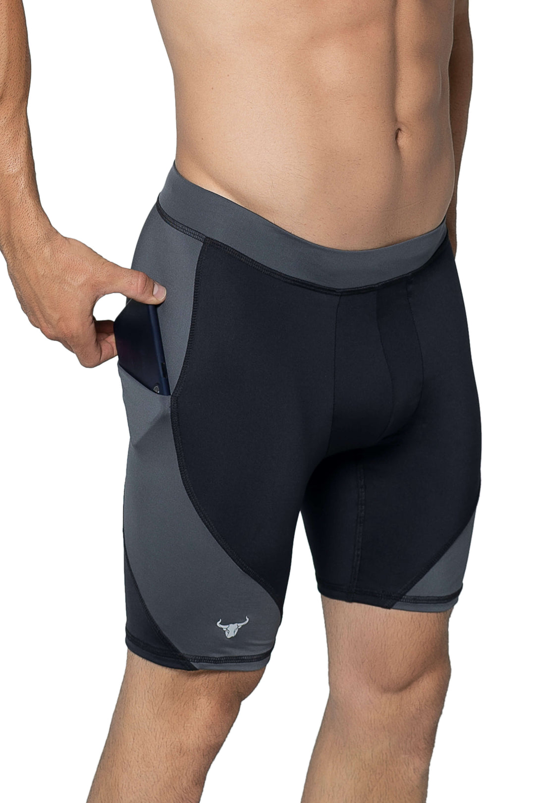 Matador Meggings Black/Gray men's compression shorts – versatile squat-proof hybrid shorts