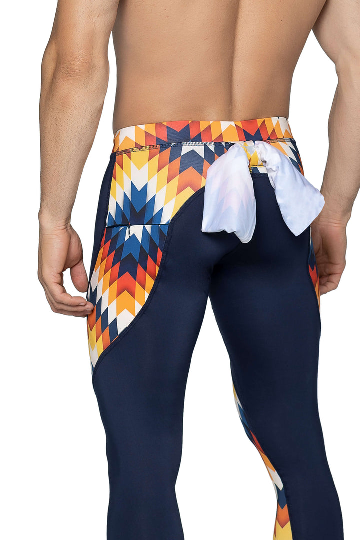Matador Meggings "Reverse Arrow" Men’s Compression Tights – High-Performance Athletic Leggings with Muscle-Defining Print