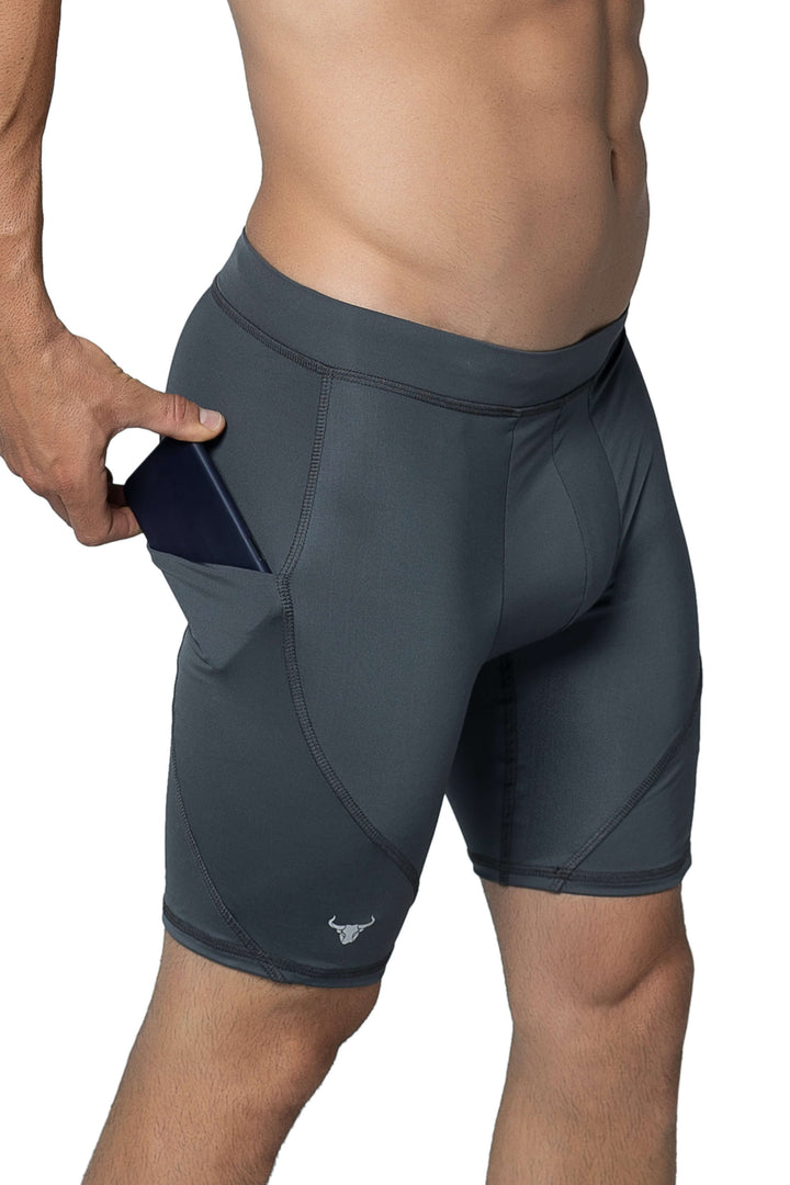 Matador Meggings Gray/Gray men's compression shorts – all-gray versatile squat-proof hybrid shorts