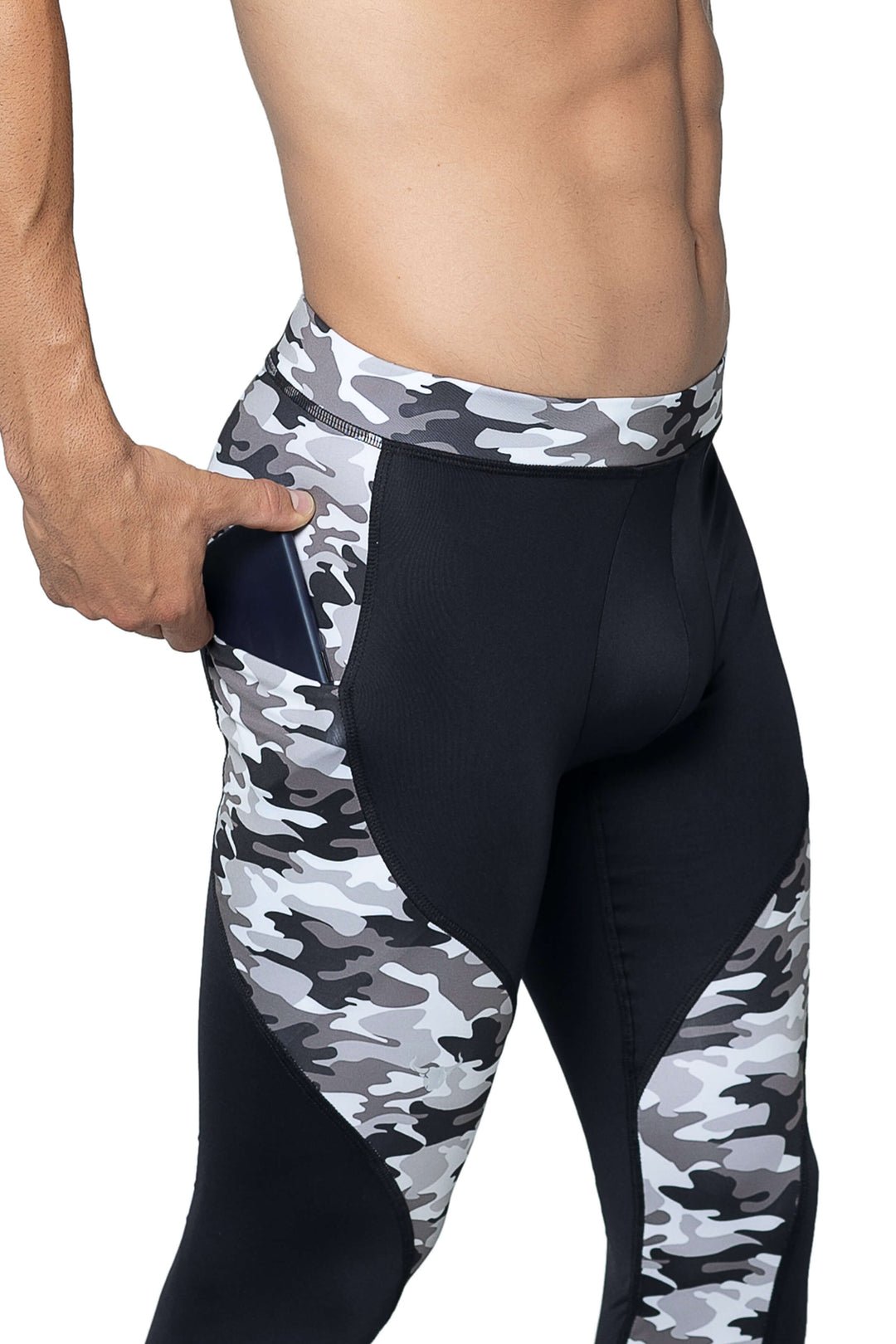 Matador Meggings "Reverse Gray Camo" Men’s Compression Tights – Urban Camouflage Performance Leggings for Gym, Running & Streetwear