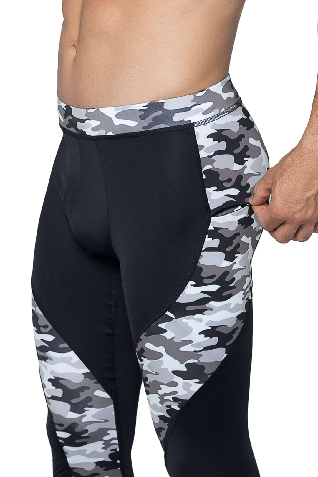 Matador Meggings "Reverse Gray Camo" Men’s Compression Tights – Urban Camouflage Performance Leggings for Gym, Running & Streetwear