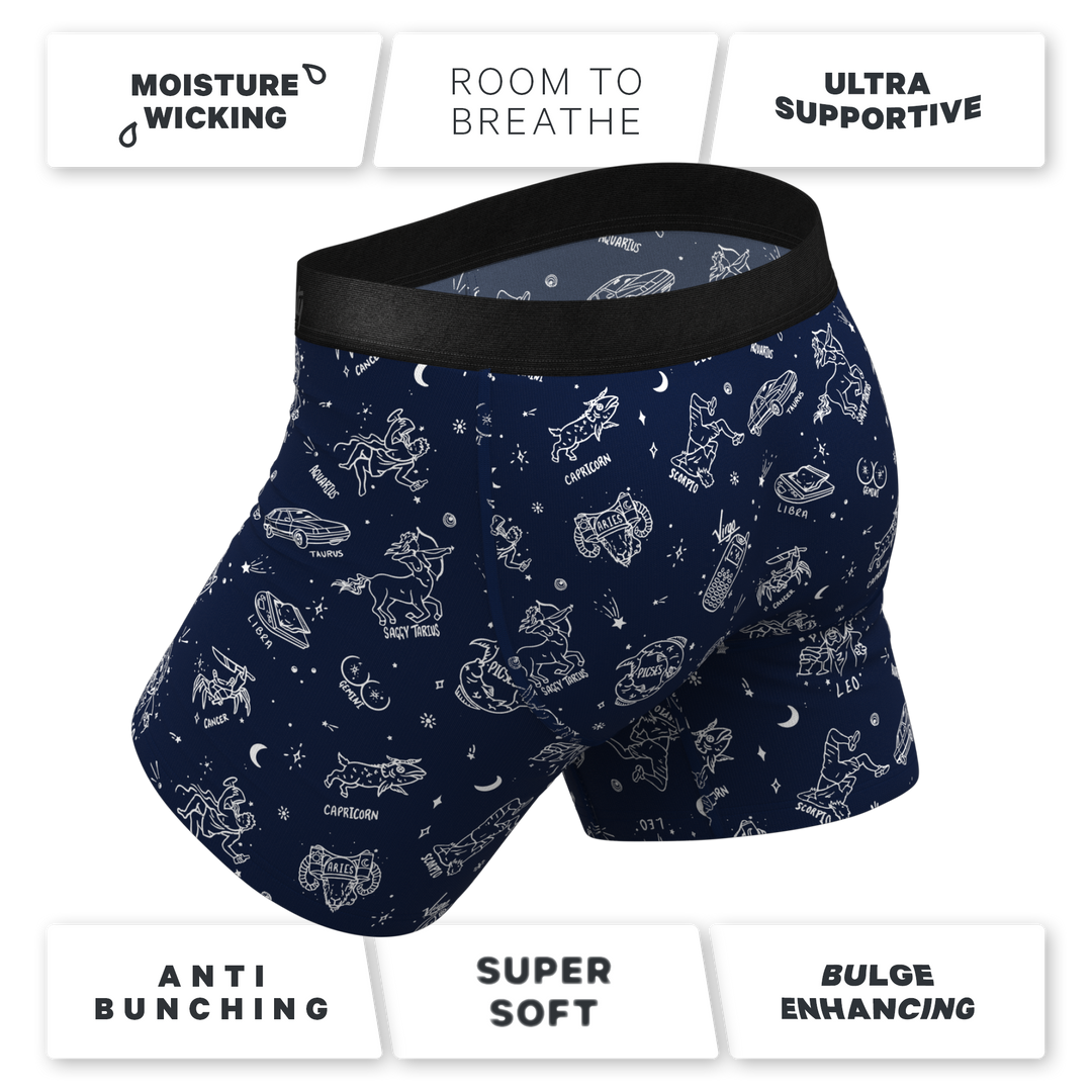 Shinesty Glow in the Dark Astrological Signs Ball Hammock® Pouch Underwear w/ Fly