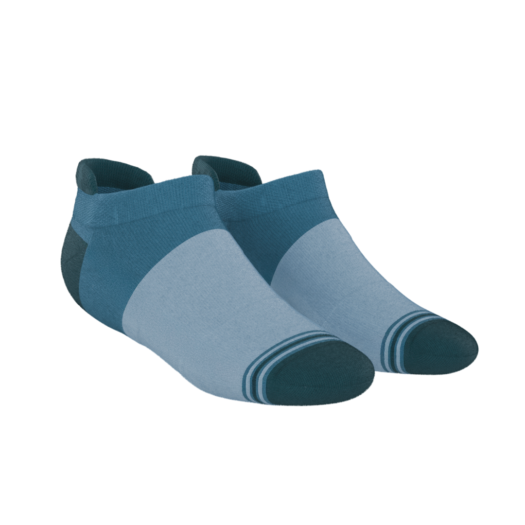 The Atlantic | Blue Color Block Heel Hammock™ Ankle Socks