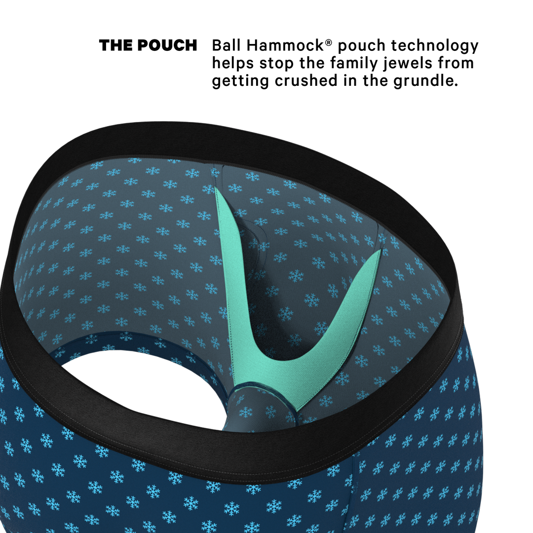 The Avalanche: Men's Color Changing Snowflake Trunks with Ball Hammock® Pouch