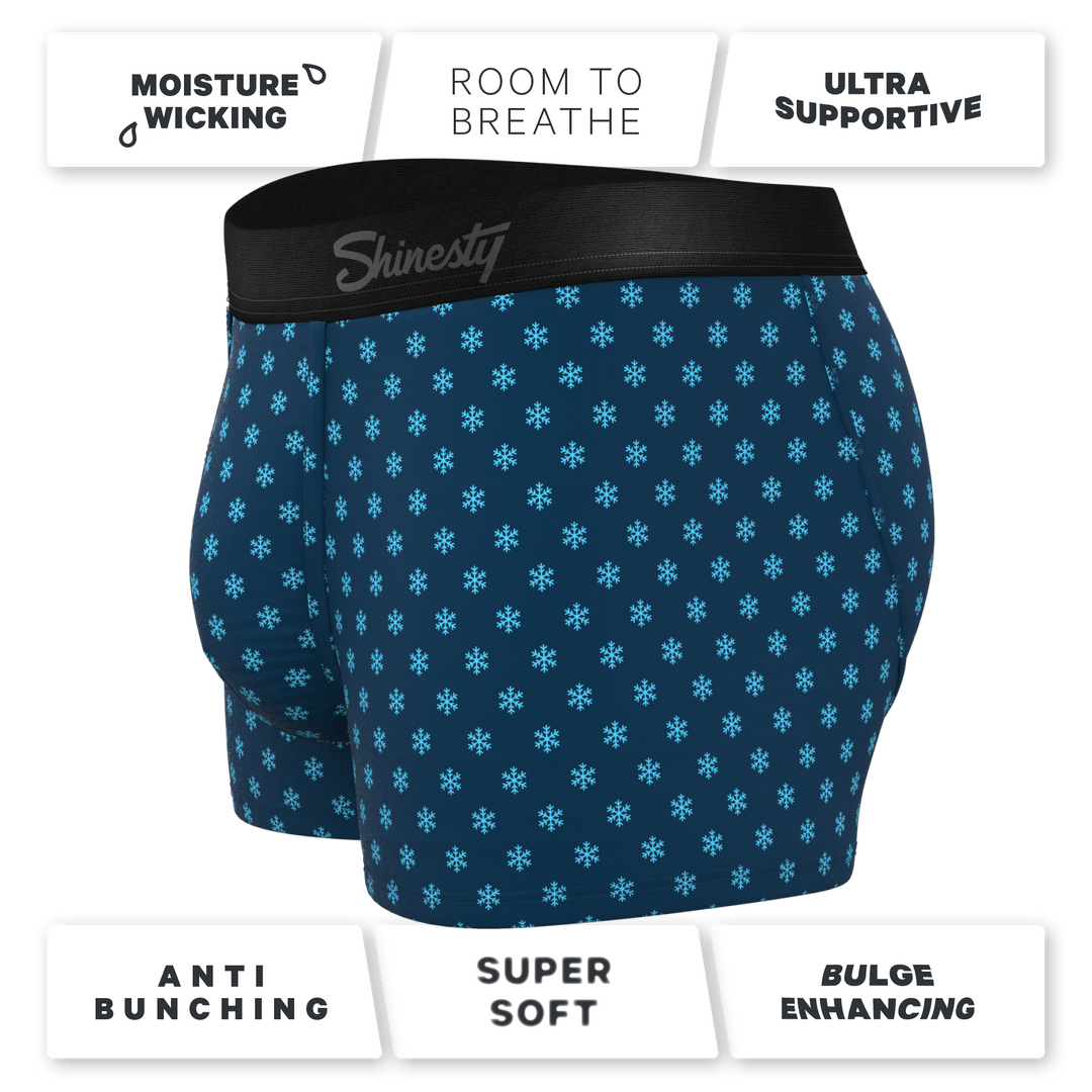The Avalanche: Men's Color Changing Snowflake Trunks with Ball Hammock® Pouch