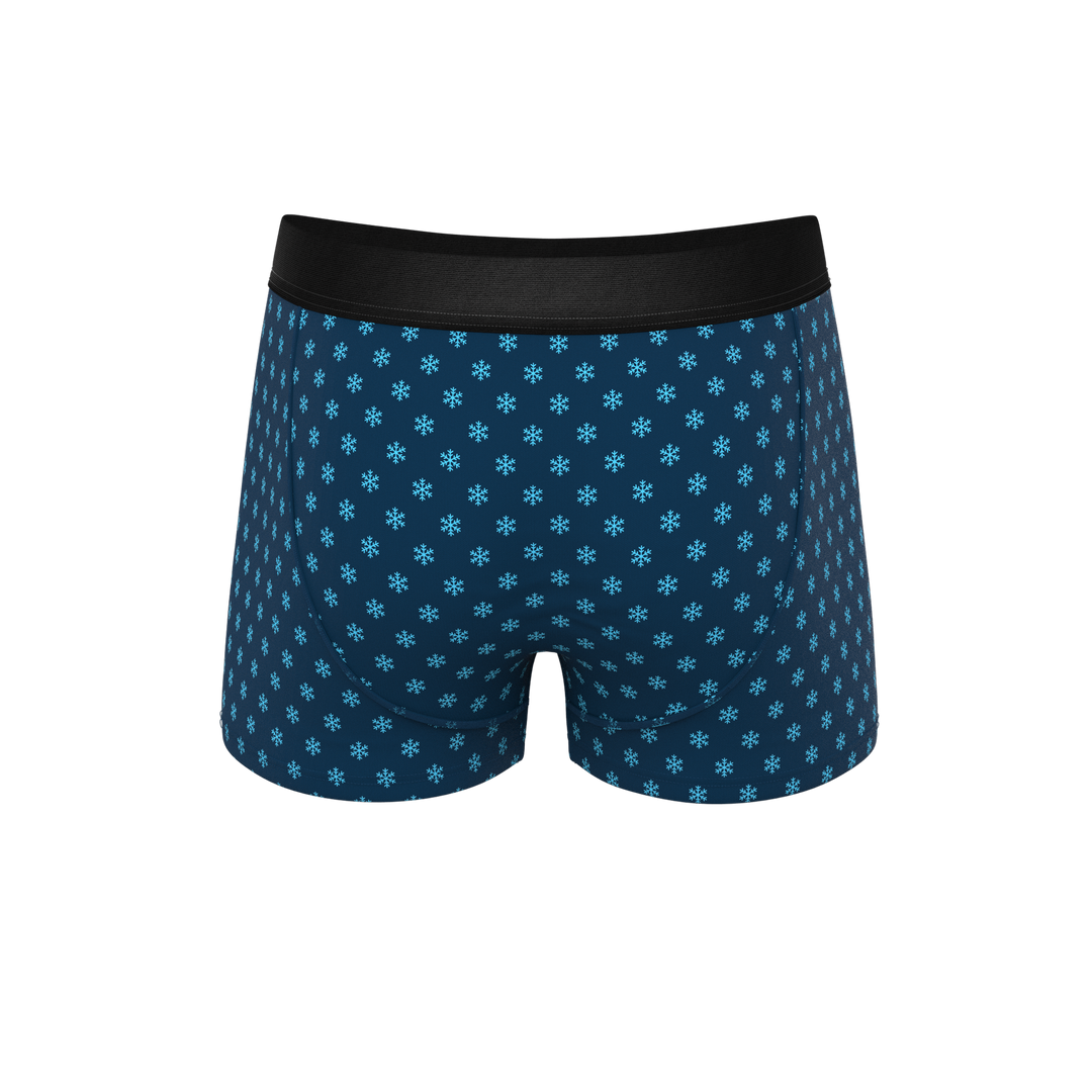 The Avalanche: Men's Color Changing Snowflake Trunks with Ball Hammock® Pouch