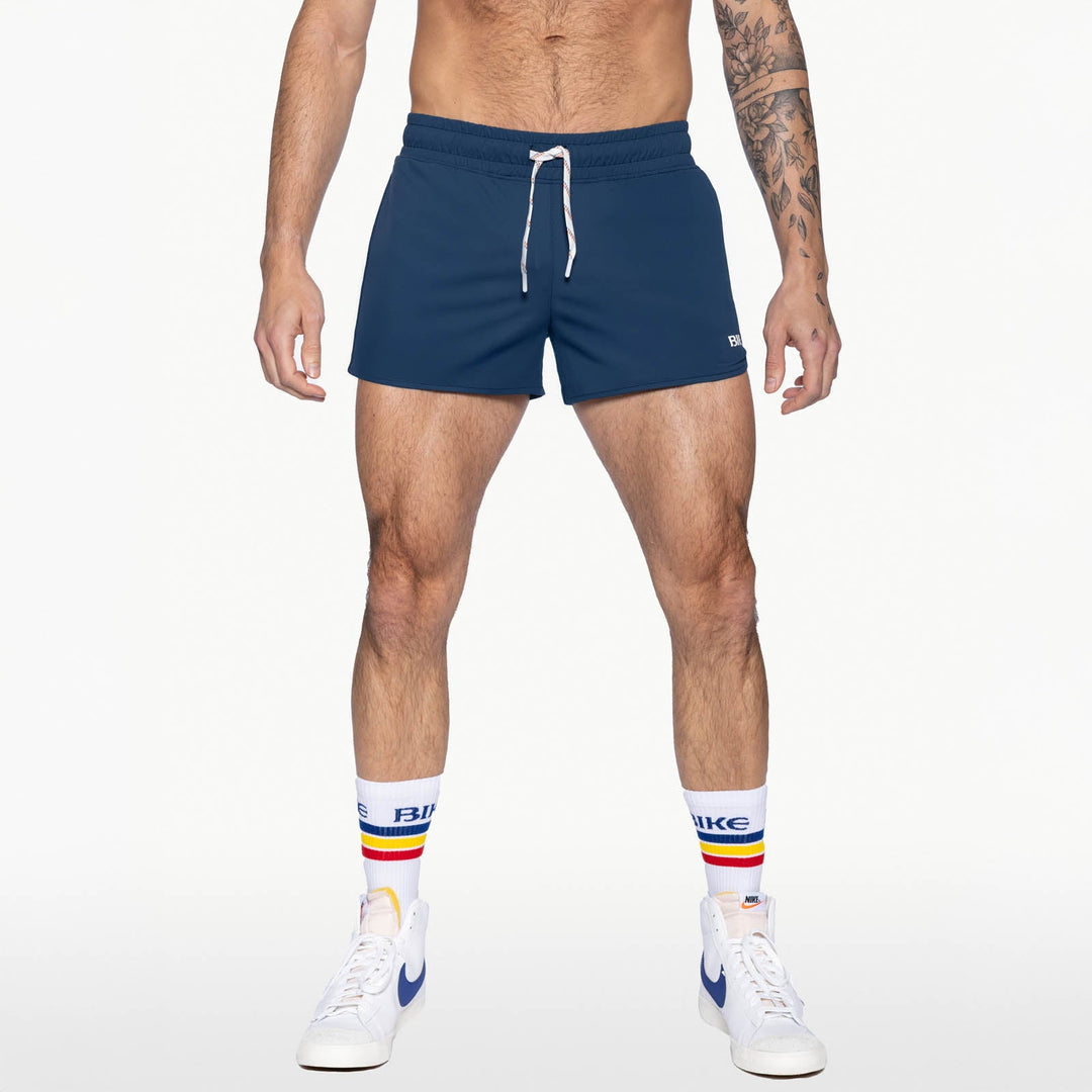 BIKE Athletic Track Short in navy – 4-way stretch moisture-wicking performance short