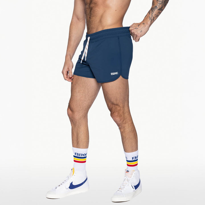 BIKE Athletic Track Short in navy – 4-way stretch moisture-wicking performance short