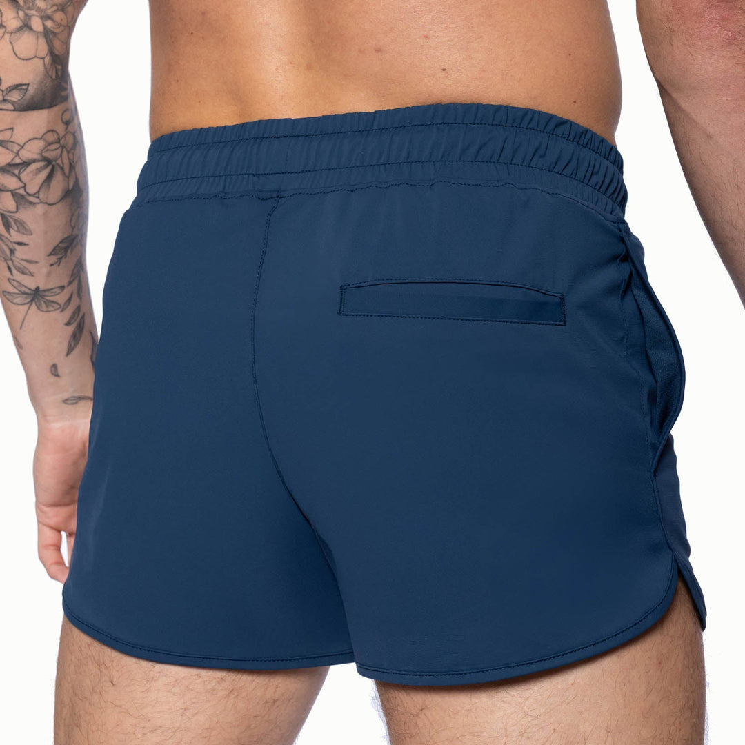 BIKE Athletic Track Short in navy – 4-way stretch moisture-wicking performance short