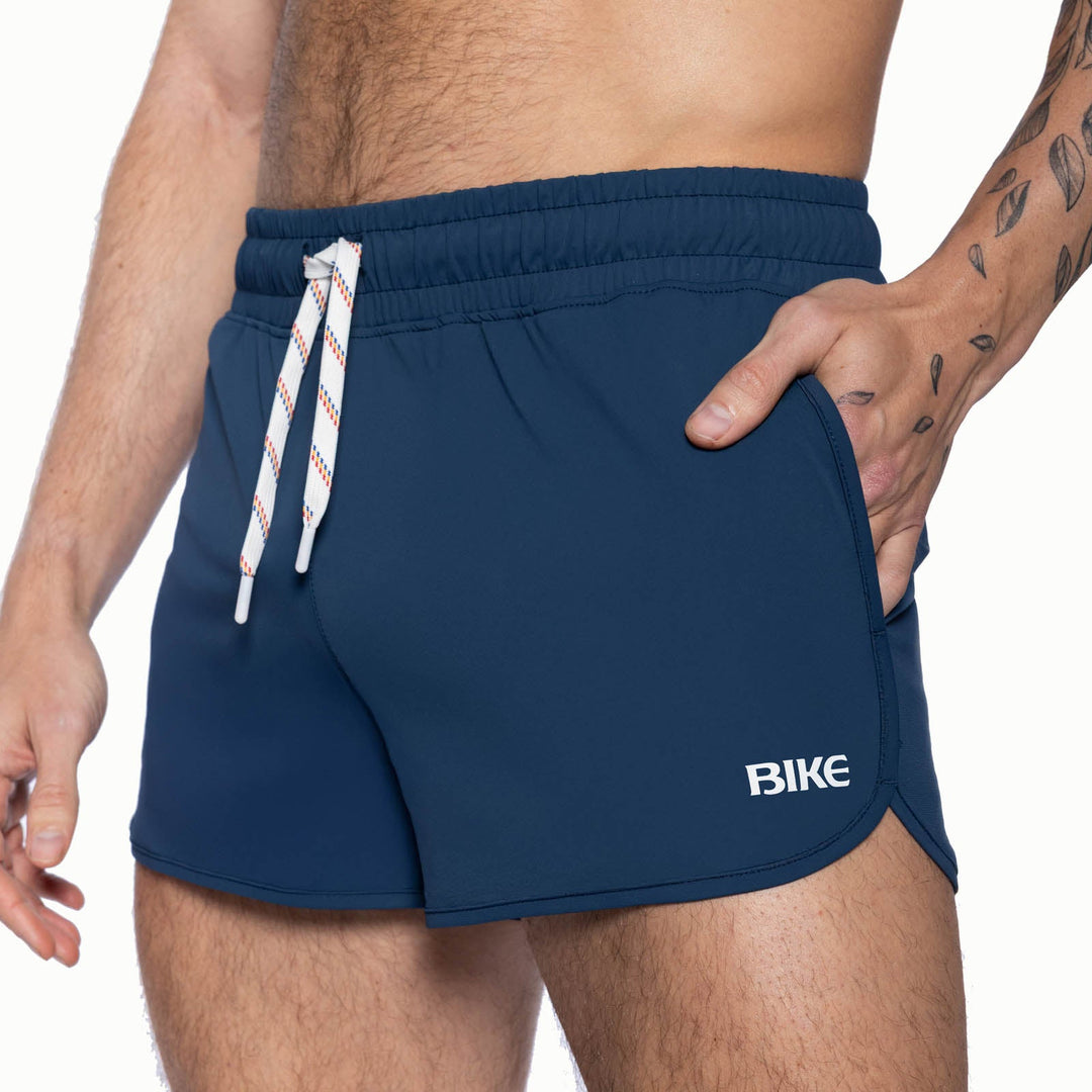 BIKE Athletic Track Short in navy – 4-way stretch moisture-wicking performance short