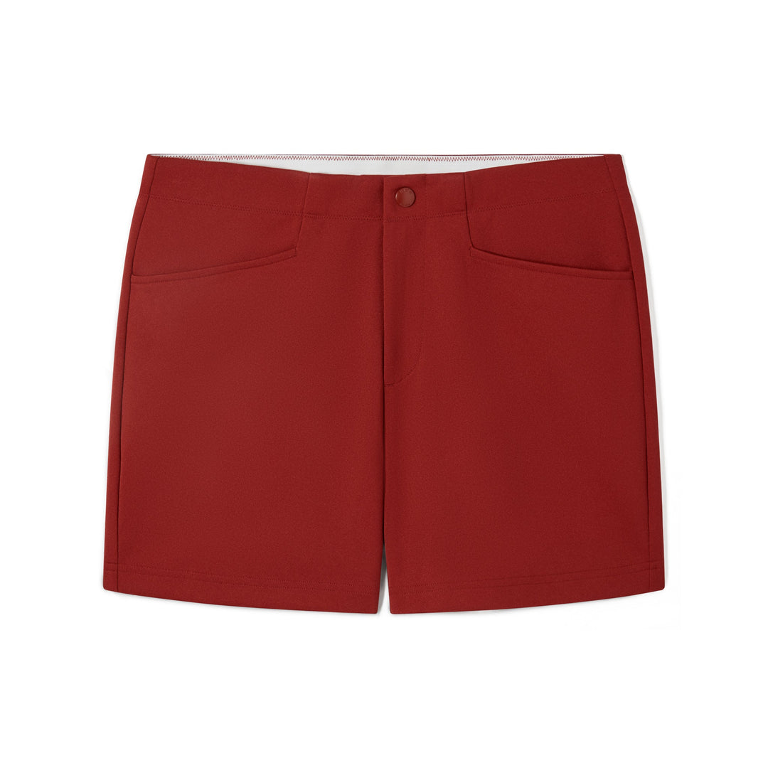 BIKE Athletic Coaches Short 5 inch in red – snap-button retro athletic heritage short