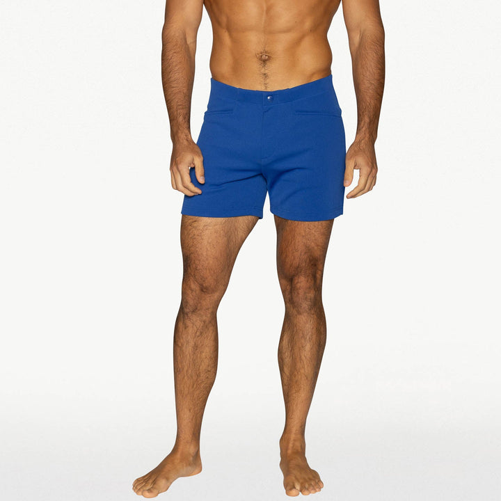 BIKE Athletic Coaches Short 5 inch in royal blue – snap-button retro athletic heritage short