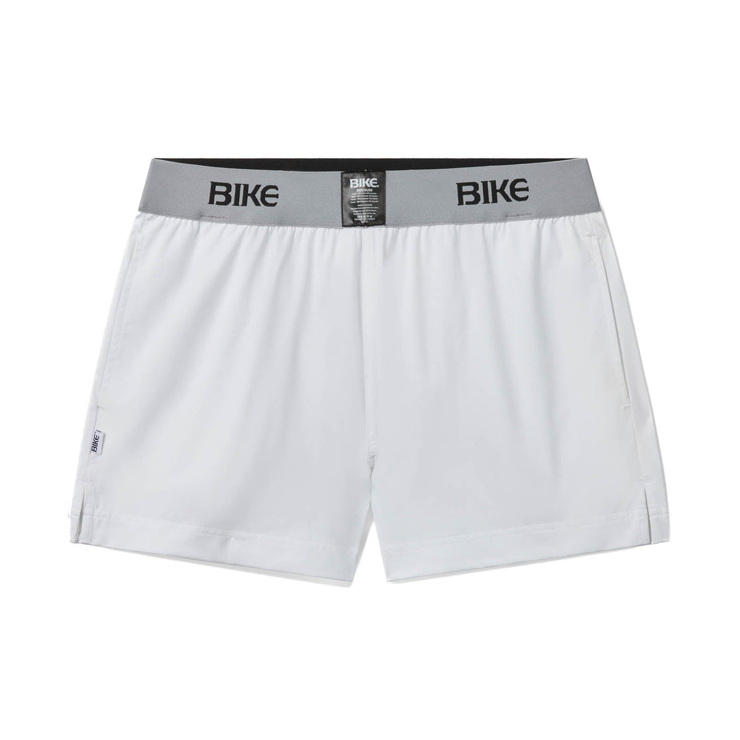 BIKE Athletic Jock Short in white – built-in jockstrap 4-way stretch performance short