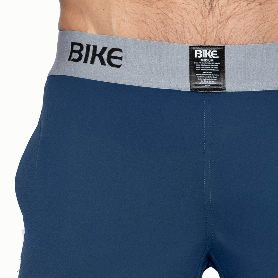 BIKE Athletic Jock Short in navy – built-in jockstrap 4-way stretch performance short