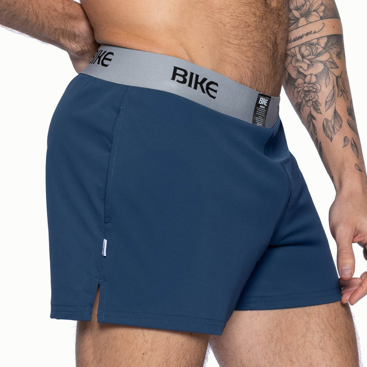 BIKE Athletic Jock Short in navy – built-in jockstrap 4-way stretch performance short