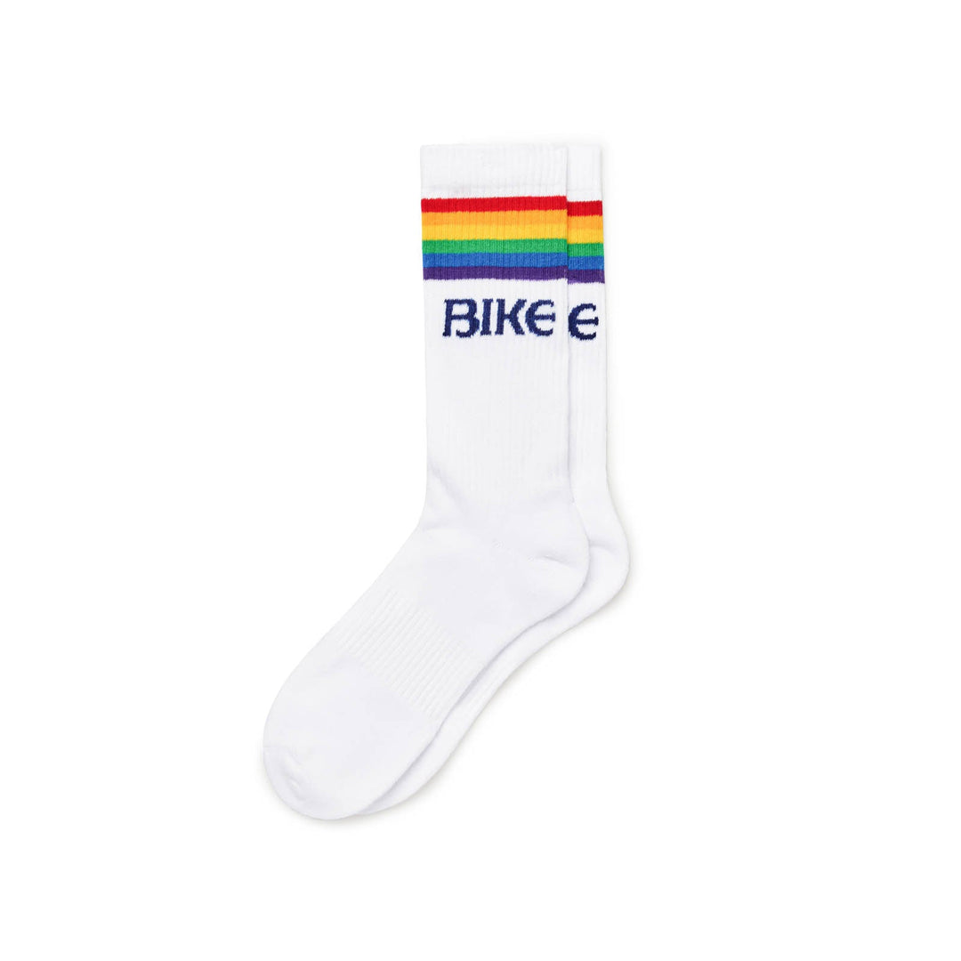 BIKE Athletic Pride crew socks – bold vibrant rainbow Pride athletic socks