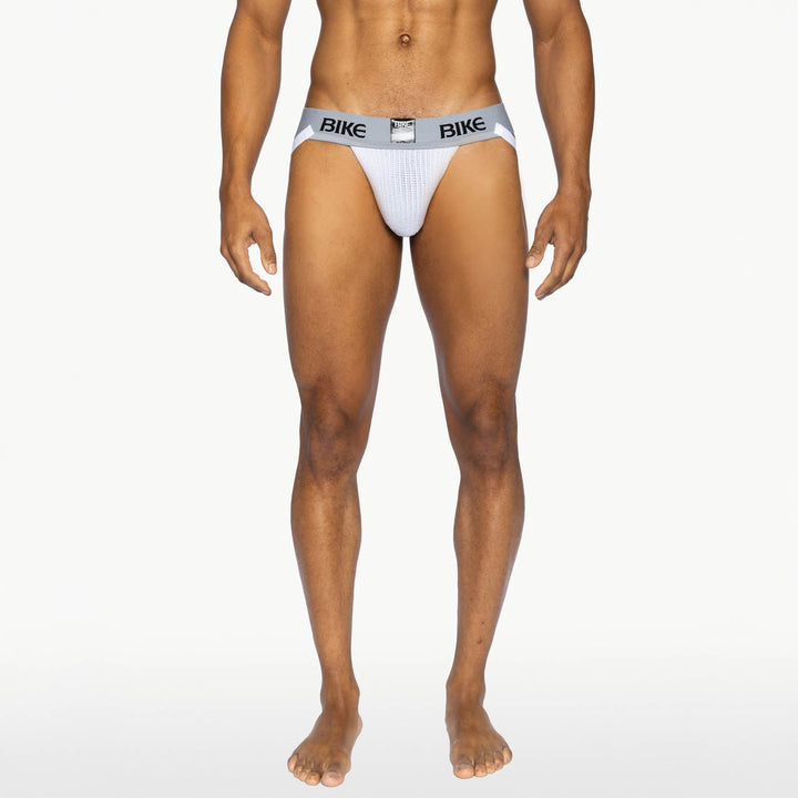 BIKE® Athletic Classic Jockstrap – Men’s Performance Athletic Supporter for Sports & Everyday Wear (White)